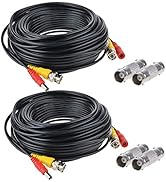 Flashmen BNC Cable 65ft 2Pack, HD Security Camera Cables Heavy Duty BNC Video Power Cable BNC Wir...