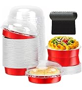 LNYZQUS 8oz Small Pie Pans Disposable Muffin Tins 50 Pack, Aluminum Pot Pie Baking Dishes With Li...