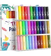 JUPITEARTH 36 Colors Tempera Paint Sticks with 120 PDF Coloring Pages and 30 Stickers, Quick Dryi...