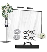 GLOSHOOTING Heavy Duty Backdrop Stand, 8.5x10ft Adjustable Photo Background Support System Kit wi...