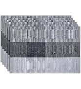 Placemats Set of 6 Washable Indoor/Outdoor Vinyl Place Mats for Dining Table Durable Non-Slip Hea...