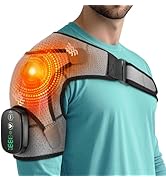 Cordless Shoulder Heating Pad, Heated Shoulder Wrap with Massage, Heated Shoulder Brace for Rotat...