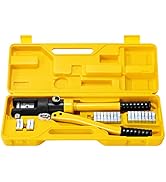 Goplus 16 Ton Hydraulic Crimping Tool, 6 AWG to 600 MCM Battery Cable Lug Terminal Wire Crimper T...