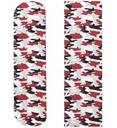 ZUEXT 9" x 33" Skateboard Grip Tape, 2Pack Red Camo Waterproof Longboard Grip Tape, Bubble Free N...