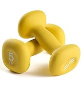 Sportneer Neoprene Dumbbells Set of 2, 5lb Hand Weights for Women, Non-Slip Ergonomic Design, Ant...