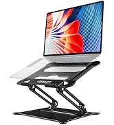 Urmust Aluminum Laptop Stand, Portable Laptop Riser, Adjustable Laptop Stand for Desk Foldable, E...