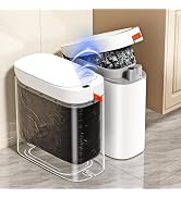 Gleynest Bathroom Trash Can, 3 Gallon Motion Sensor Garbage Can with Auto Bag Adsorption & Easy-T...