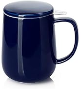 Sweese Tea Cup with Infuser and Lid, 20oz Large Tea Steeper for Loose Tea - Keep Warm Ceramic Mug...