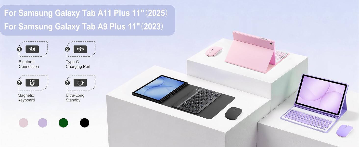 A9+ Keyboard case-Black+ Mouse-1