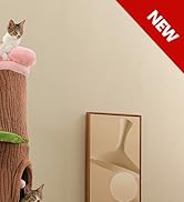 MUTTROS Forest Cat Tree Tower with 4 Condos, 68.5" Tall Cat Tower with Flower Top Bed & Thick Scr...