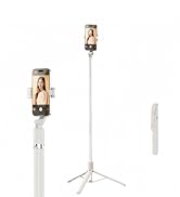 Briteroh Selfie Stick Tripod 1.7M, Extendable Selfie Pole with Removable Fill Light & Bluetooth R...