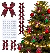 TIMESEEK 60Pcs Wine Red Gift Wrap Bows, 3.3" Satin Ribbon Bows for Gift Wrapping, Large Size Bows...