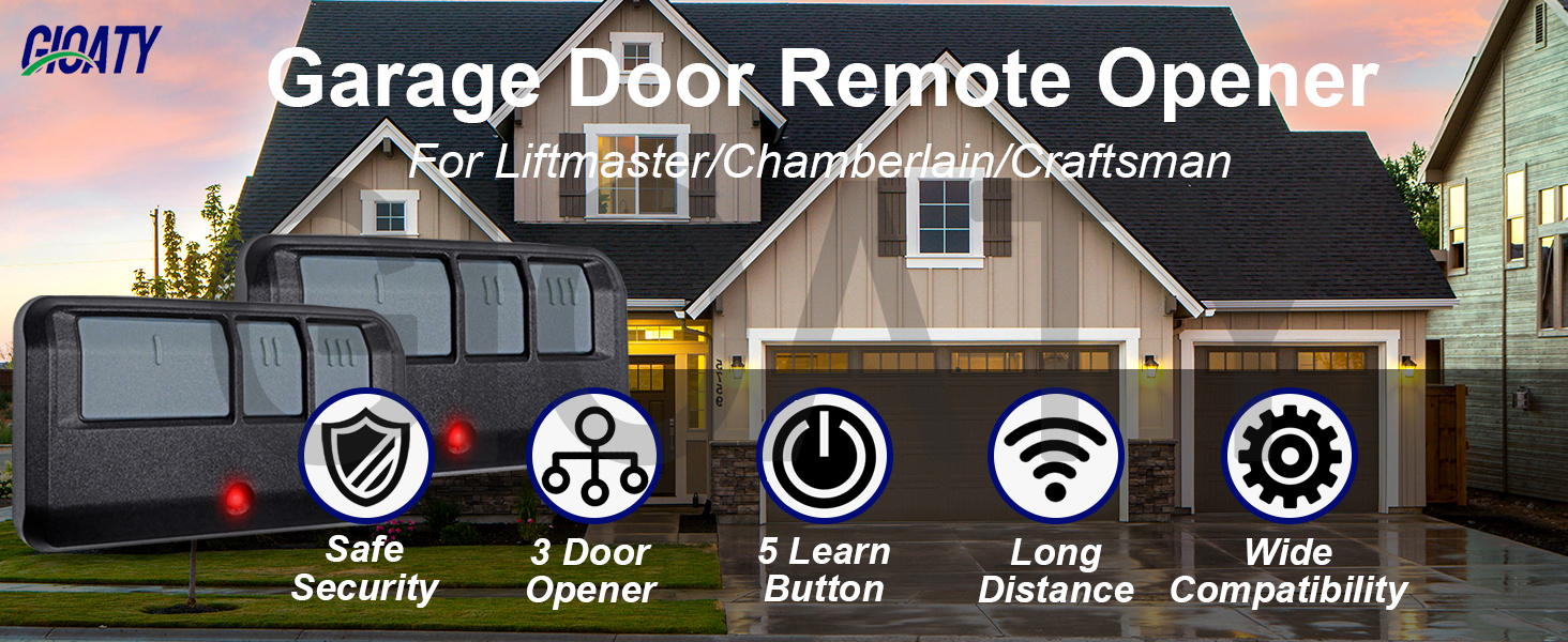 2 for Universal Chamberlain Craftsman LiftMaster Garage Door Opener Remote