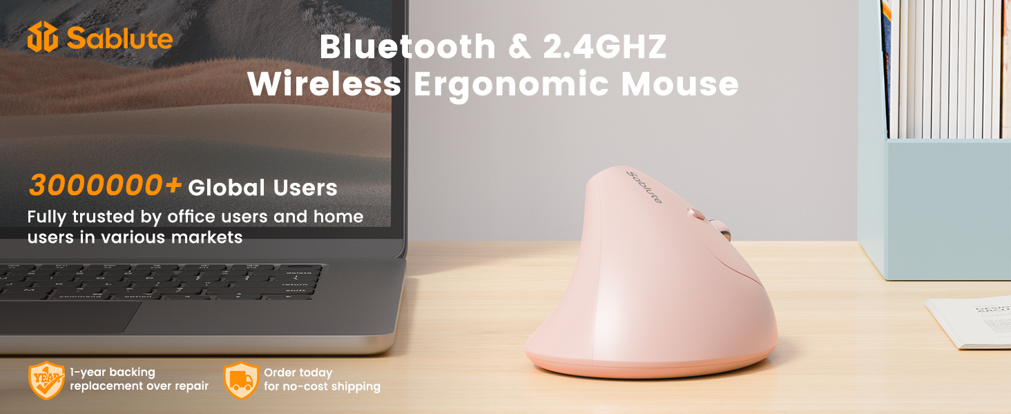 pink ergonomic mouse