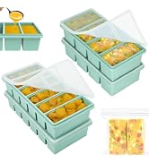 2 Cup &1/2 Cup Silicone Freezer Trays with Lids, Silicone Soup Freezer Molds, Easily prepare port...