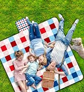 Poedist Extra Large Picnic Blanket Waterproof,80"x 80"Foldable Machine Washable Beach Blanket,Out...
