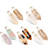 KesaPlan 10PCS No Bend Hair Clips, Acrylic Resin No Crease Hair Clips for Styling, Colorful Creas...