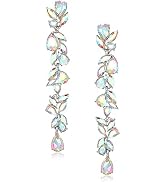 EVER FAITH Wedding Rhinestone Crystal Chandelier Earring for Women Brides, Art Deco Marquise Tear...