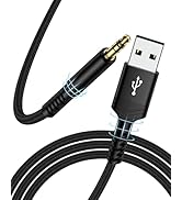USB to 3.5mm Audio Cable 3FT, Braided USB-A to Aux Male to Male TRS Stereo Adapter Cord, USB 2.0 ...