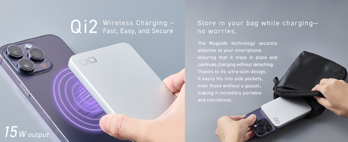 Qi2 Wirless charging & incredibly portable