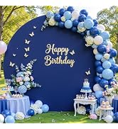 6.6 FT Navy Blue Round Backdrop Cover for Circle Balloon Arch Stand Stretchy Circle Arch Backdrop...
