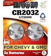Key Fob Battery CR2032 for Chevy (2 Pack) - OEM Remote Replacement for Chevy Tahoe, Suburban, Tra...