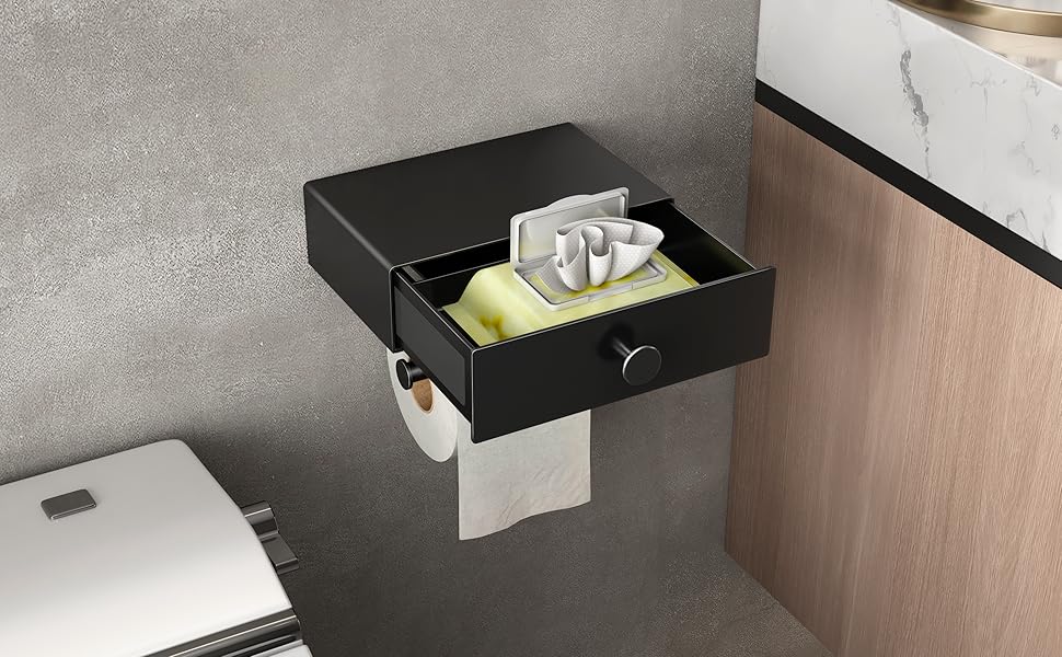 toilet paper holder with shelf