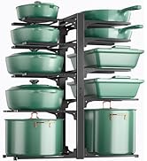 ORDORA 10-Tier Pots and Pans Organizer under Cabinet, Kitchen Cabinet Organizers and Storage, Hea...