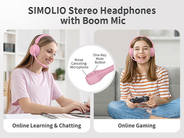 Stereo Headphones with Boom Mic