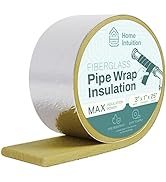 Home Intuition 25 Foot Foiled Back Fiberglass Pipe Insulation Wrap, 3" Wide x 1" Thick