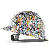 LANON Full Brim Hard Hat, OSHA Construction Work Approved, Multicolor Design, FRP Safety Helmet w...
