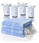 BAY LAUREL 4-Pack Oversized Turkish Beach Towels – Quick Dry, Sand Free Towels with Travel Bags, ...