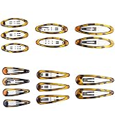 16pcs Snap Hair Clips, Classic Tortoise Hair Clip, Vintage Hairpin Accessories for Women Girls, M...