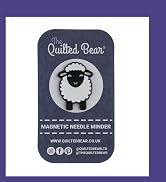 Text reads 'Quilted Bear' with logo showing stylized sheep design. Purple background with social media icons. Website URL 'www.quiltedbear.co.uk' shown.