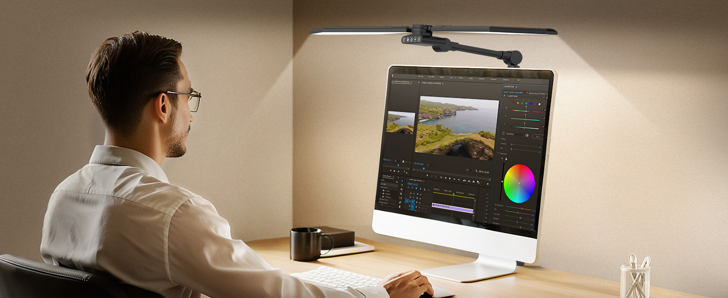 Desk lamp with clamp
