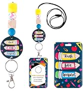 Obookey Teacher Lanyards for ID Badges and Keys School ID Badge Holder with Lanyard Cute Pencil I...