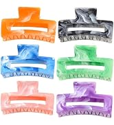 Square Non-Slip Marbled Hair Claw Clip, Large Grip Hair Styling Tool For Hot Girl,For Thick/Long/...