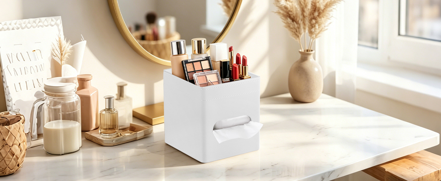 Square Leather Tissue Box Cover
