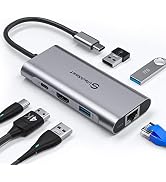 UtechSmart USB C Hub, USB C Ethernet Multiport Adapter, 6 In 1 USB C to HDMI Dock Compatible for ...