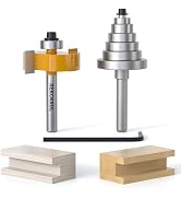 REKCKRUL 1/4 Shank Rabbet Router Bit with 6 Bearings Set - Interchangeable & Adjustable Multi-Dep...