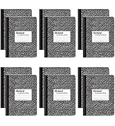 Oxford Composition Notebooks, College Ruled Paper, 9-3/4" x 7-1/2", Black Marble Covers, 100 Shee...