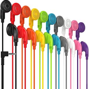 Kids Classroom Earbuds Headphone Headset Stereo Bulk Comfort Family Value Bundle Affordable