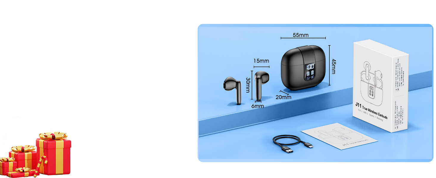 You will receive a pair of sleek earbuds, a charging case, a Type-C cable, and a user manual, a box.