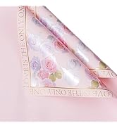 RUSPEPA 20 Sheets Flower Wrapping Paper, Rose Waterproof Floral Bouquet Wrapping Paper, Florist S...
