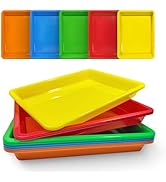 Slomg 10 Pcs Plastic Art Trays for Kids, 11 x 8 in Multicolor Activity Craft Trays Organizer for ...