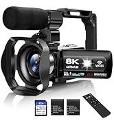 Maenlans 8K Video Camera, 48MP Vlogging Camera for Youtubers, Camcorder with IR Night Vision, WiF...