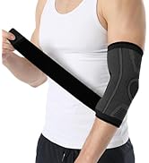 NuCamper 2 Pack Elbow Compression Sleeve for Men & Women,Tennis Elbow Brace with Adjustable Strap...