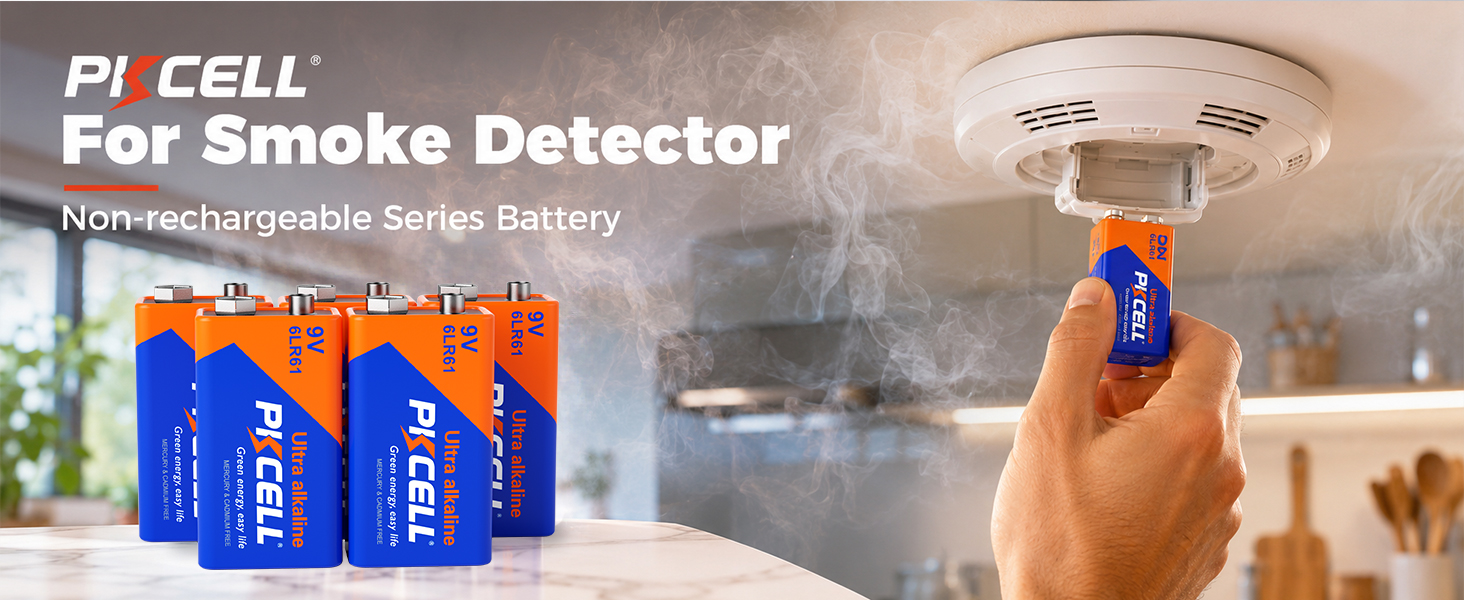 9V batteries features leak-proof design suitable for long-term installation in smoke detectors