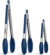 EEKEDO Tongs for Cooking, 600ºF High Heat-Resistant Stainless Steel Kitchen Tongs