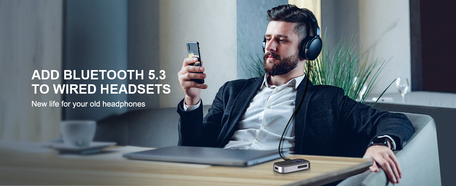 ADD BLUETOOTH 5.3 TO WIRED HEADSETS - New life for your old headphones